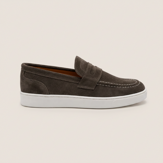 Mocassino Penny Slip-on in Suede Testa di Moro