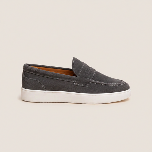 Mocassino Penny Slip-on in Suede Grigio Fumo