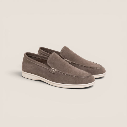 Mocassino in Suede Taupe