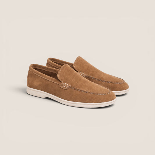 Mocassino in Suede Tabacco