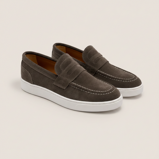 Mocassino Penny Slip-on in Suede Testa di Moro