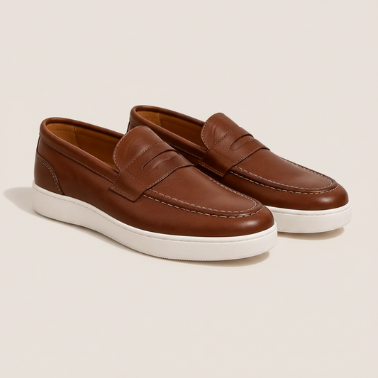 Mocassino Penny Slip-on in Pelle Marrone Cognac
