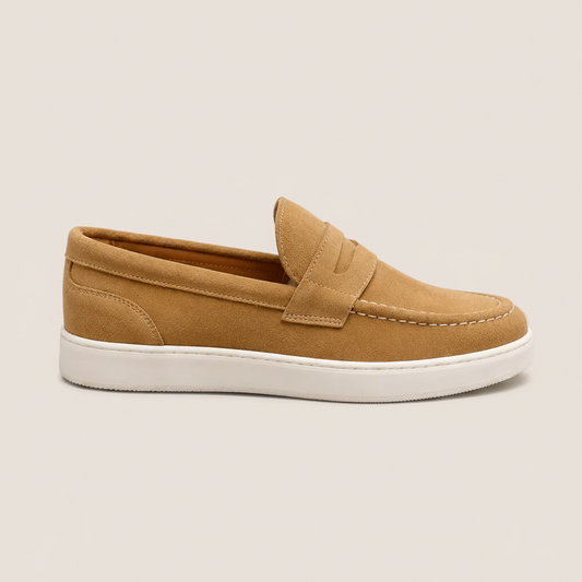 Mocassino Penny Slip-on in Suede Sabbia