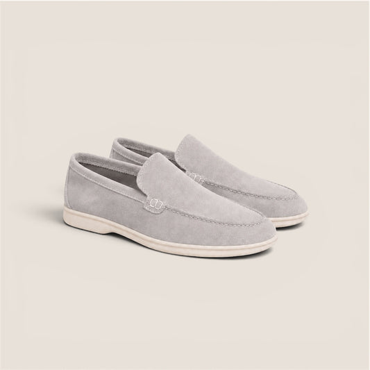 Mocassino in Suede Grigio Ghiaccio