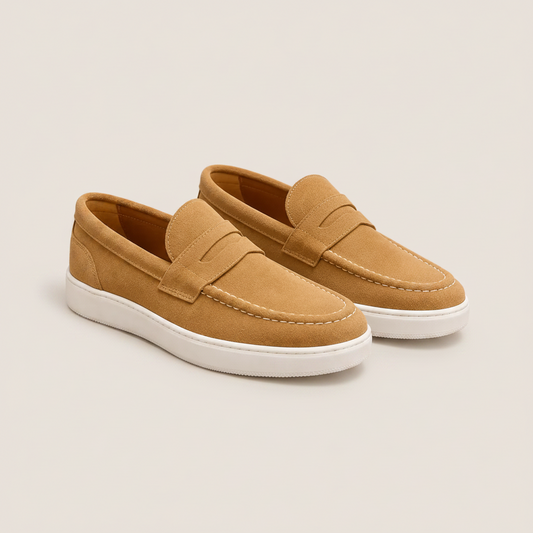 Mocassino Penny Slip-on in Suede Sabbia