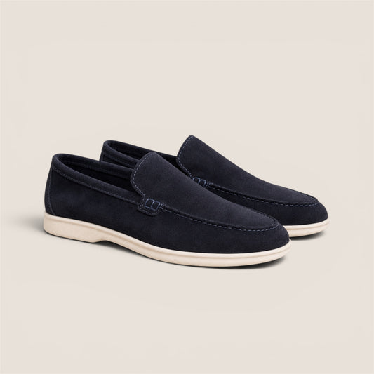 Mocassino in Suede Blu Navy