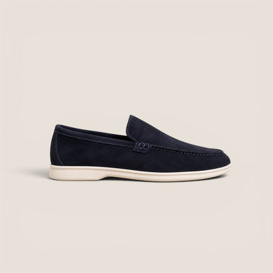 Mocassino in Suede Blu Navy