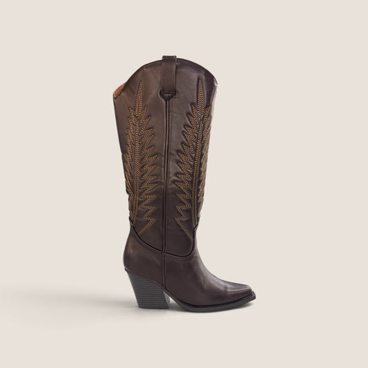 Stivale Texano Camperos Testa di Moro con Ricami Western
