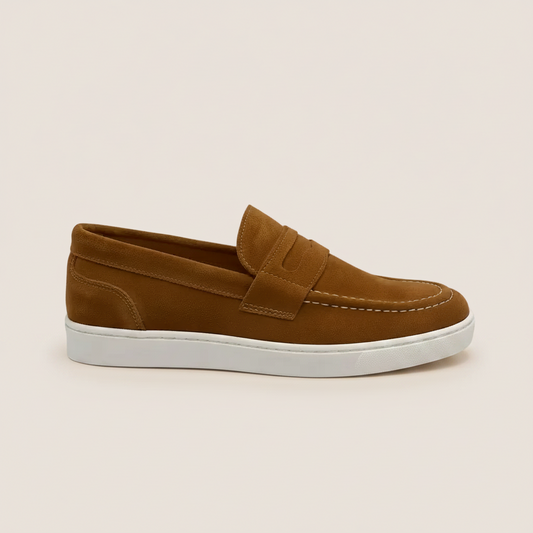 Mocassino Penny Slip-on in Suede Tabacco
